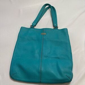 Cole Haan Blue Leather Tote Purse Handbag